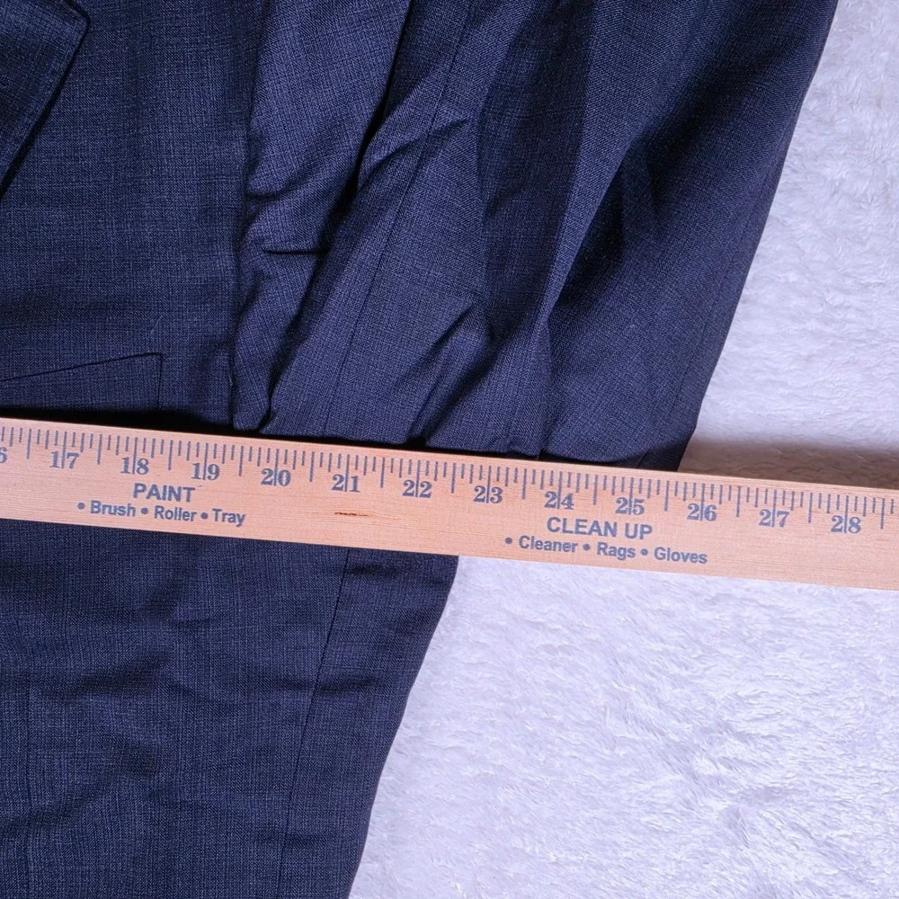 Samuelsohn SB Yardley Mens 46L Blue Wool Super 130s L/S 2 Button Blazer 6W051G